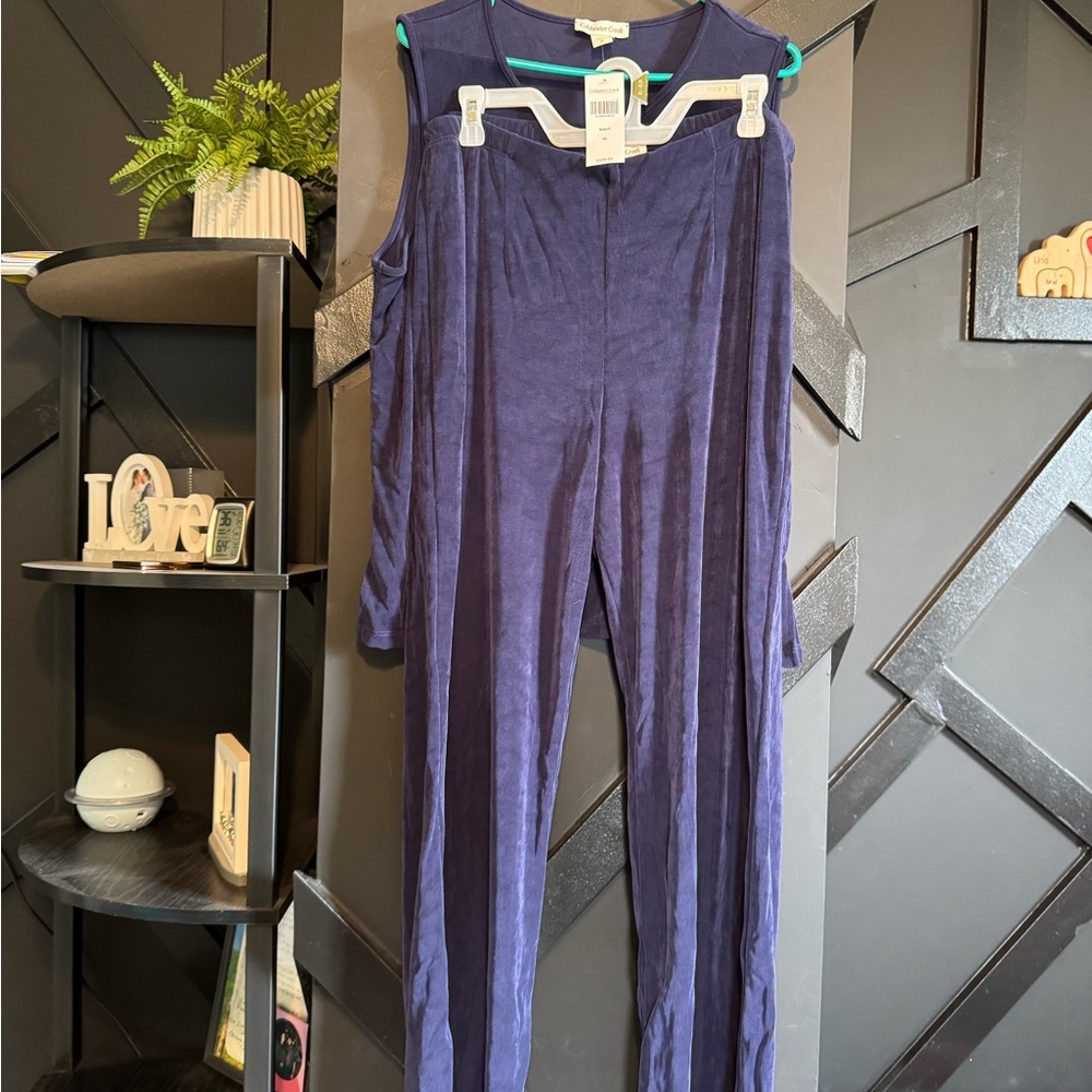NWT Coldwater Creek Purple Sleeveless Wide Leg Jumpsuit – Size XL